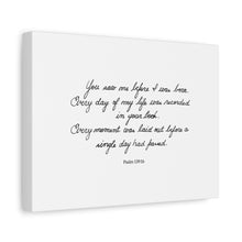 Load image into Gallery viewer, "You Saw Me Before I Was Born" (Psalm 139:16) Foundation Scripture Canvas Wall Art